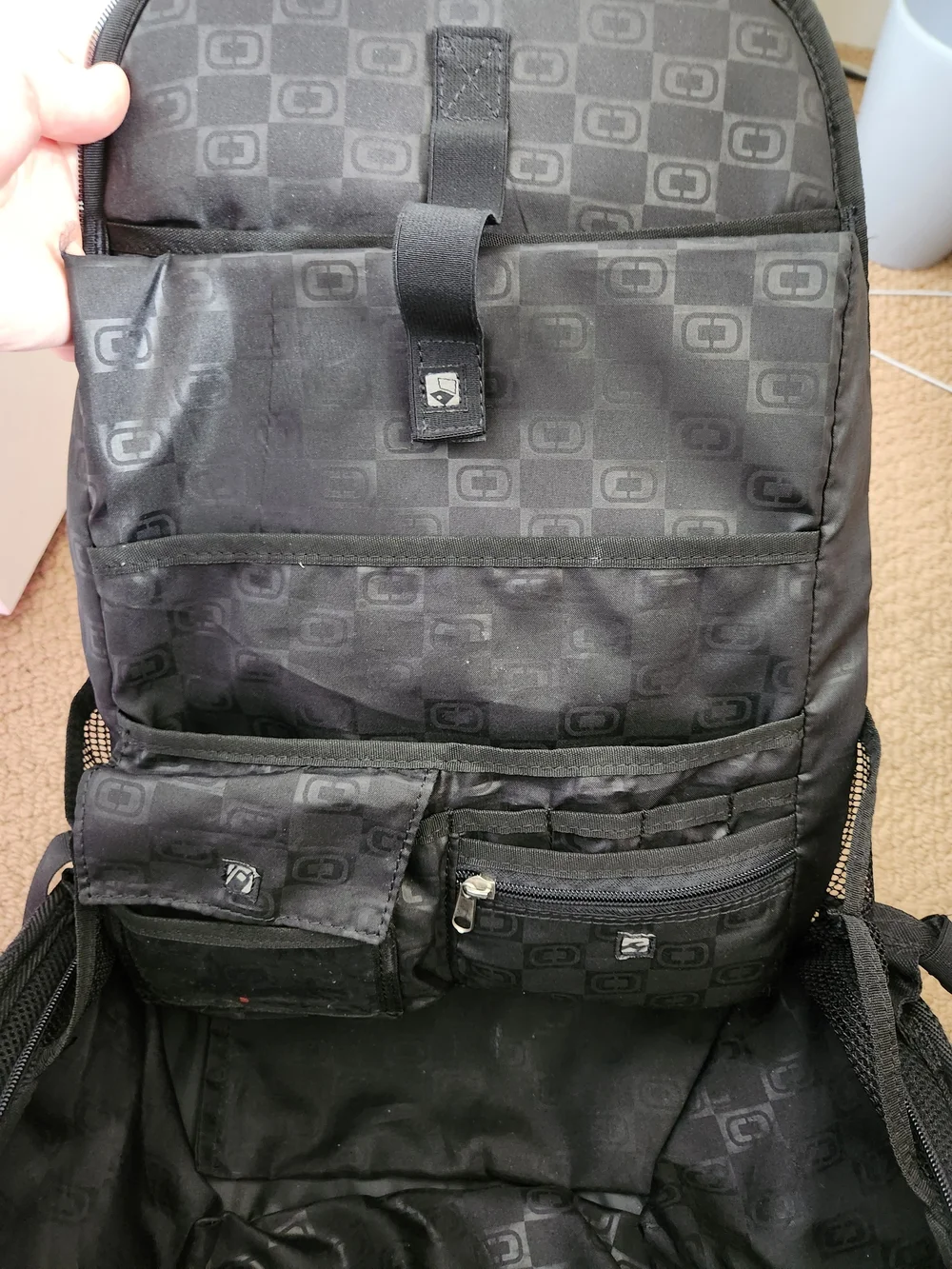 OGIO Hard Shell Black Backpack with Red Accents - Picture 5 of 8